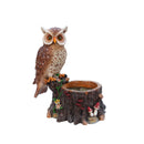 Sitting Owl with Tree Trunk Garden Planter by HouseOfZazla