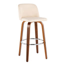 Toriano - Mid Century Modern Fixed Height, Barstool With Swivel With Round Footrest (Set of 2) by HouseOfZazla