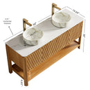SHARMA 60" Bathroom Vanity & Sinks - Freestanding Plywood Storage Cabinet