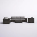 Modern Patio Rattan Sectional Set With Cushions by Unique Piece Furniture