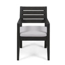 Outdoor 6 Seater Dining Set With Bench - Dark Gray / Light Gray
