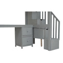 Loft Bed Frame With Built In Desk And Double Storage Drawers