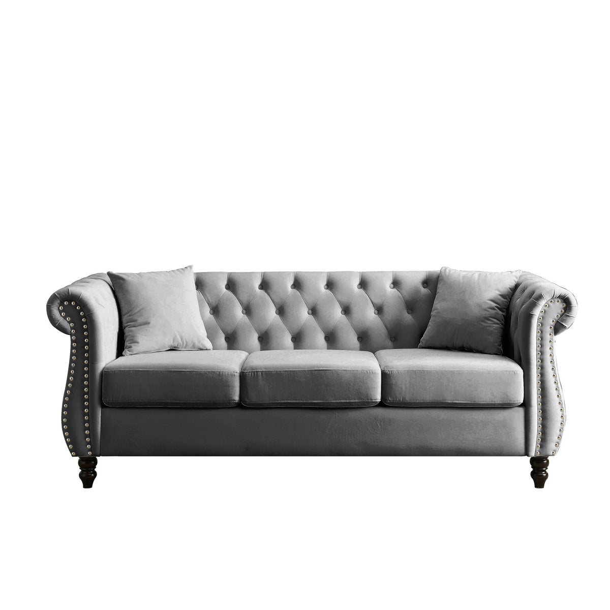 Chesterfield Sofa With Rolled Arms And Nailhead Trim, photo 26 of 40