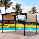 Outdoor Patio Pergola Gazebo - Steel Frame Sun Shelter With Retractable Canopy by Unique Piece Furniture