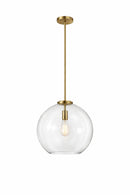 Gleam - Single Light Pendant Lamp With Clear Globe Satin - Antique Brass / Clear / Gold by HouseOfZazla