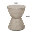 Outdoor Lightweight Concrete Side Table, Light Gray by HouseOfZazla