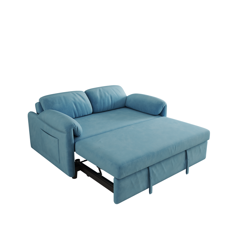 54 "velvet blue sofa sofa bed dual purpose living room retractable bed