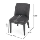 Modern Dining Chair With Durable Fabric Upholstery And Sturdy Wooden Frame (Set of 2)