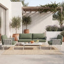 Mariano Steel 4-Pieces Conversation Set, Off White+Green by HouseOfZazla
