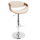 Curvo - Mid Century Modern Adjustable Barstool With Swivel With Straight T Footrest by HouseOfZazla