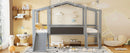 Loft House Bed With Ladder And Slide, With board And Light Strip On The Roof by HouseOfZazla