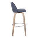 Toriano - Contemporary Fixed Height Barstool With Swivel & Round Footrest (Set of 2) by HouseOfZazla