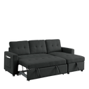 78.5" Sleeper Sofa Bed Reversible Sectional Couch with Storage Chaise and Side storage bag for Small Space Living Room Furniture Set