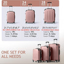 3-Piece Hard Shell Luggage Set with TSA Lock – 20/24/28 Inch 360° Spinner Wheels