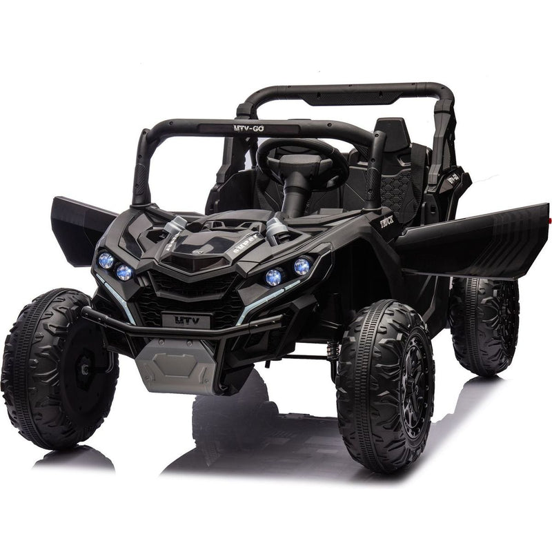 24V Two-Seater Kids Ride On UTV W/Parents Remote Control,Four-Wheel Suspension,Slow Start,Large wheel design,Anti-collision bar,Storage space,Music,USB,Bluetooth,Volume control,LED lights for Kids 3+.