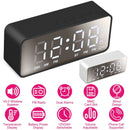 Mirror Digital Alarm Clock LED V5.0 Wireless Speaker Clock with FM Radio Temperature Display MMC Card Slot