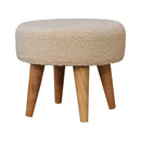 Petite Footstool - Cream / Brown by Unique Piece Furniture