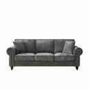 3 Seater Sofa With Tufted Upholstery, Rolled Arms, Nailhead Trim by Unique Piece Furniture