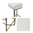 Backless Upholstered Counter Stool With Padded Seat - Ivory / Bronze by Unique Piece Furniture