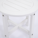 White HDPE Outdoor Side Table, 16 in. Round All-Weather Patio End Table