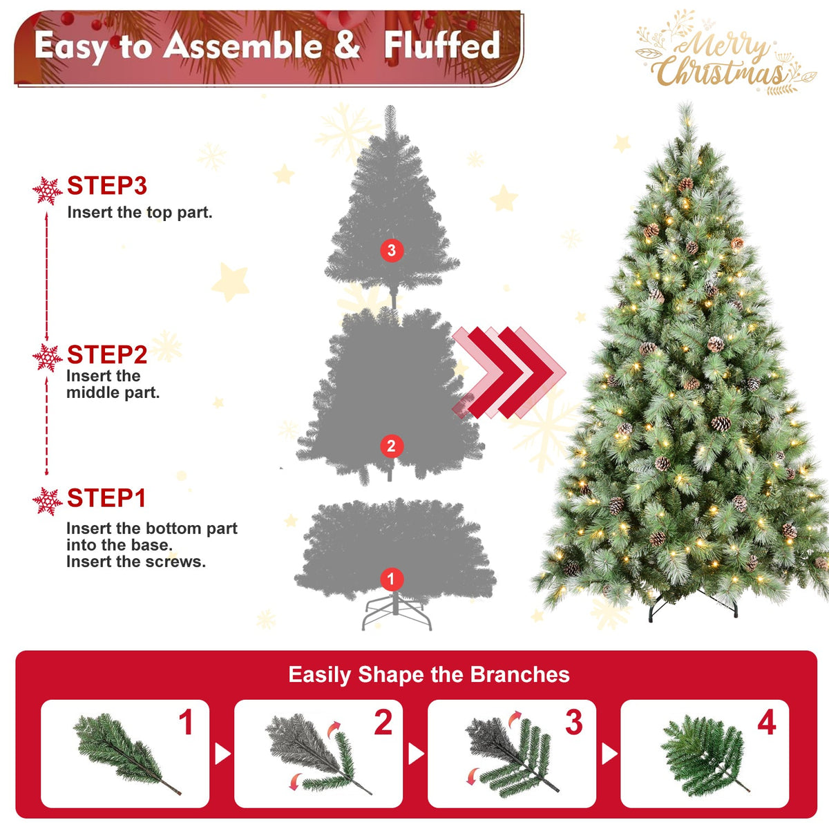 4FT Christmas Tree With 150 Warm Lights, photo 4 of 10