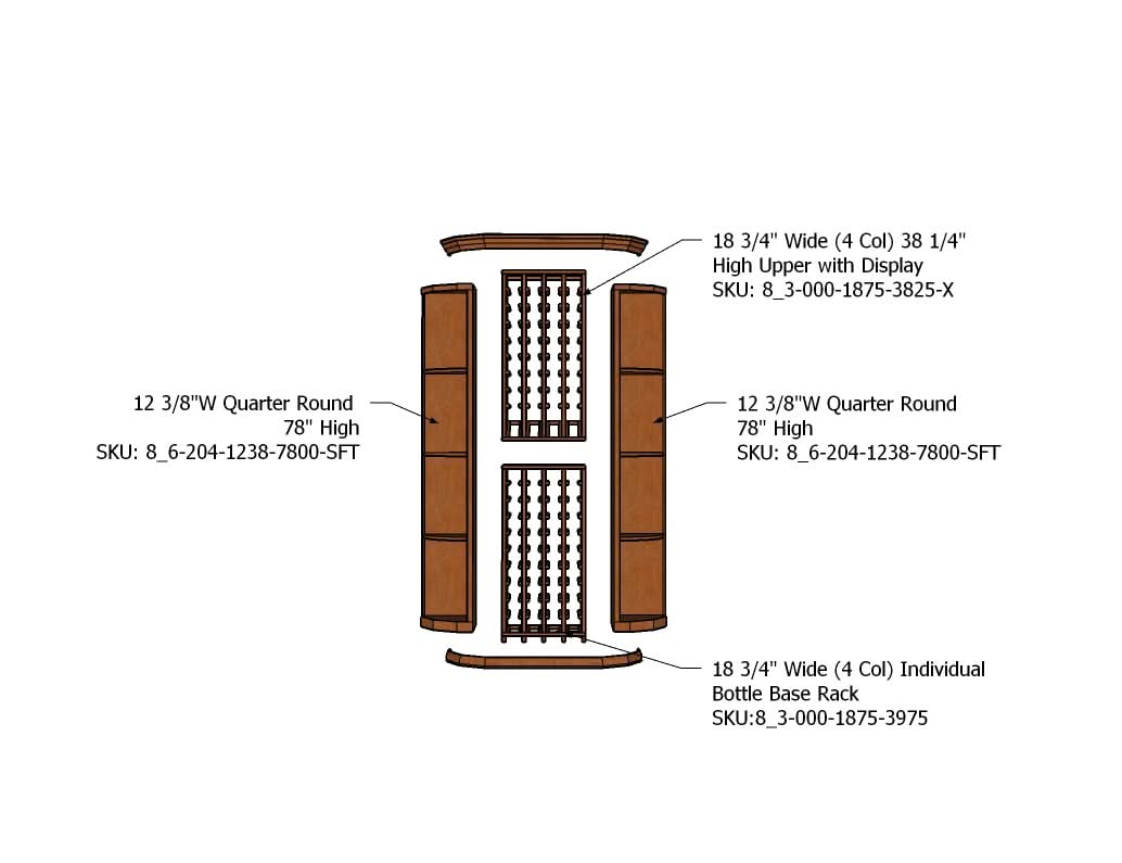4 Foot Wine Cellar Storage System | 120 Bottle Capacity, photo 5 of 6