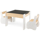 4-in-1 Wooden Activity Kids Table and Chairs with Storage and Detachable Blackboard by LJGDeals