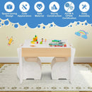 4-in-1 Wooden Activity Kids Table and Chairs with Storage and Detachable Blackboard by LJGDeals