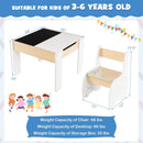 4-in-1 Wooden Activity Kids Table and Chairs with Storage and Detachable Blackboard by LJGDeals