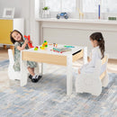 4-in-1 Wooden Activity Kids Table and Chairs with Storage and Detachable Blackboard by LJGDeals
