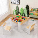 4-in-1 Wooden Activity Kids Table and Chairs with Storage and Detachable Blackboard by LJGDeals