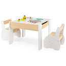 4-in-1 Wooden Activity Kids Table and Chairs with Storage and Detachable Blackboard by LJGDeals