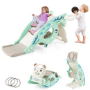 4-in-1 Kids Slide Rocking Horse with Basketball and Ring Toss