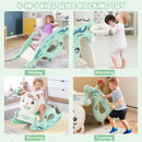 4-in-1 Kids Slide Rocking Horse with Basketball and Ring Toss
