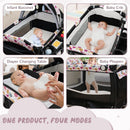 4 in 1 Portable Pack and Play Baby Nursery Center with Bassinet-Purple