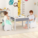 4-in-1 Wooden Activity Kids Table and Chairs with Storage and Detachable Blackboard by LJGDeals