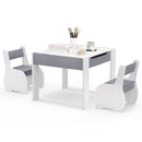 4-in-1 Wooden Activity Kids Table and Chairs with Storage and Detachable Blackboard