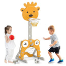 4-in-1 Toddler Height Adjustable Basketball Hoop with Ring Toss for 3+ Kids by LJGDeals