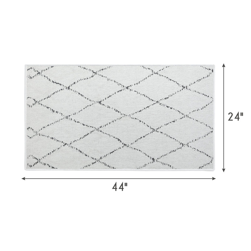 Moroccan Trellis Design Multipurpose Floor Mat | 24"x44" | Ivory