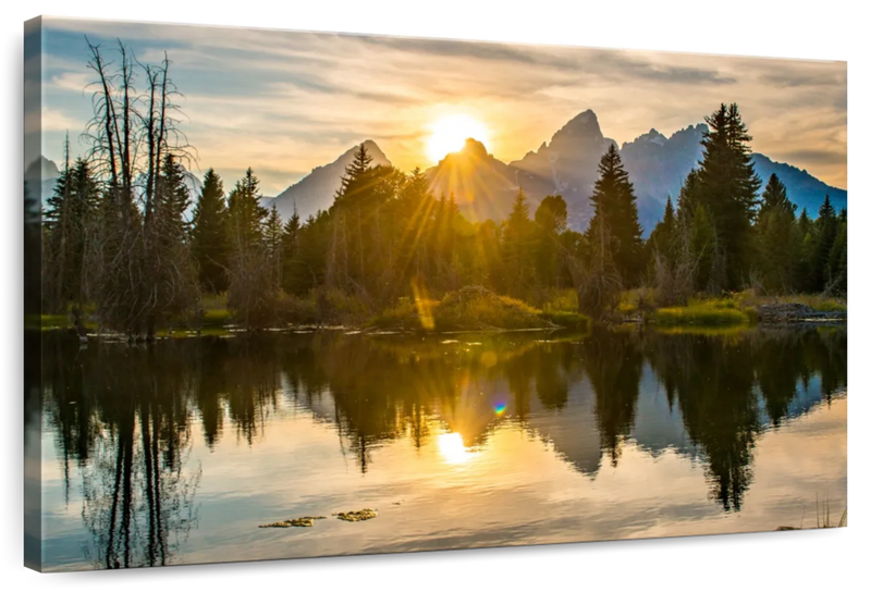 Grand Teton Dramatic Sunset Wall Art