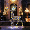 4.6 Feet Pre-Lit Christmas Reindeer with 170 Cold and Warm LED Lights by LJGDeals
