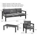 Premium Outdoor Aluminum Furniture Set For Backyard & Poolside, 4PCS (SAK73532)