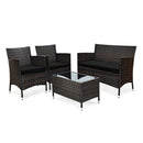 Alora 4-Piece Outdoor Rattan Patio Furniture Set With Cushions & Coffee Table (SAK75463)