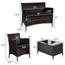 Alora 4-Piece Outdoor Rattan Patio Furniture Set With Cushions & Coffee Table (SAK75463)