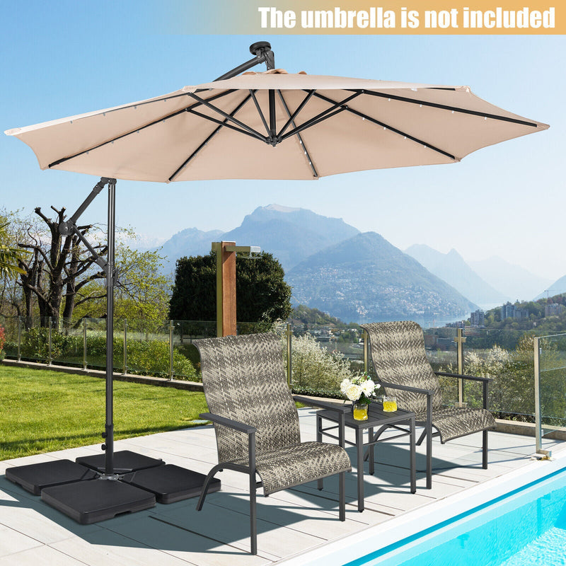 4 Pieces 13L Cantilever Offset Patio Umbrella Base with Easy-Fill Spou