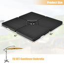 4 Pieces 13L Cantilever Offset Patio Umbrella Base with Easy-Fill Spouts by LJGDeals