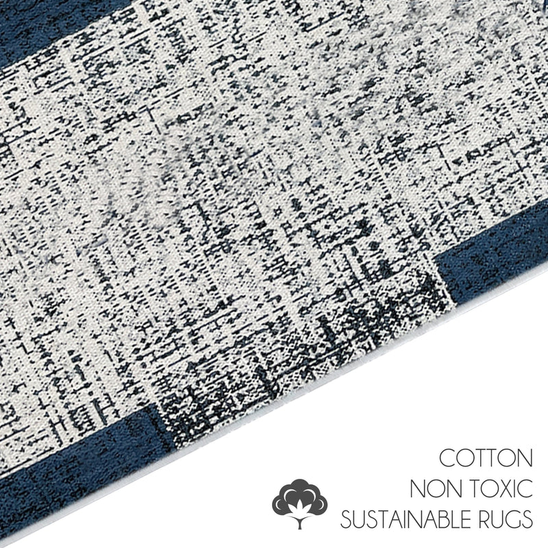 SussexHome Non Skid Washable Laundry Room Rug Runner - 20" x 59" | Navy Without Text