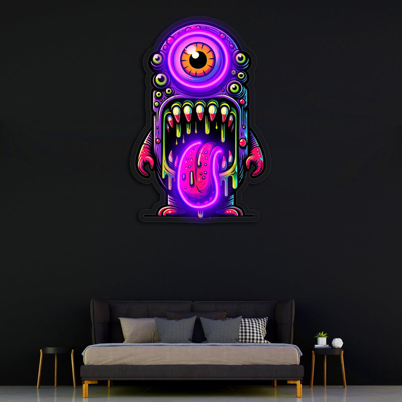 UV Printed Skull Neon Sign, Neon Wall Art, Neon Light Sign, Custom Neon Sign, UV Print Neon Sign, Acrylic Neon Sign, Housewarming Gifts