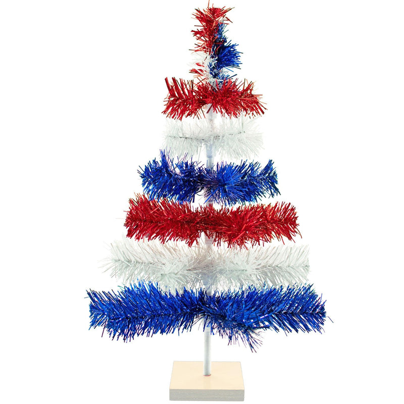 4th Of July Layered Tinsel Trees