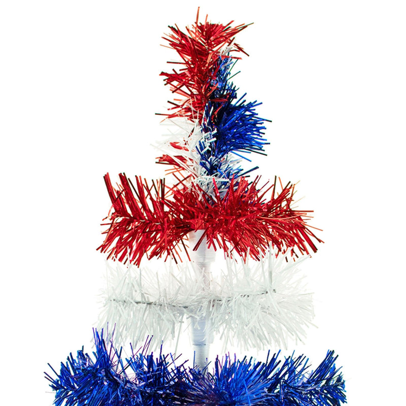 4th Of July Layered Tinsel Trees